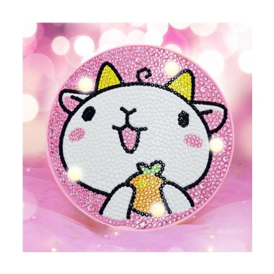 China Modern Children's DIY Diamond Painting Sticker Round Small With Animal Frame Calf Rose Frame Full Diamond Light Size Diamond Decorative for sale