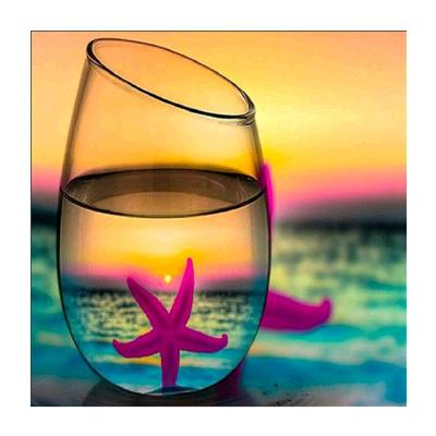 China 5d Diamond Painting Canvas Art Wine Glass Landscape Decoration Modern Diy Wall Painting for sale