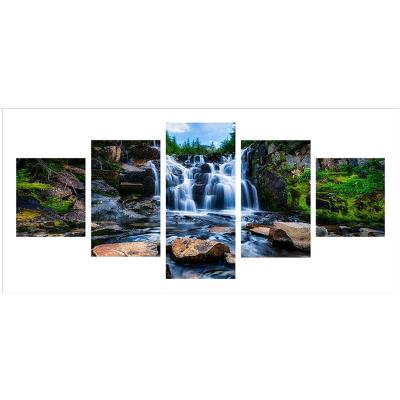 China Modern Explosive Landscape Natural Living Room Oil Painting Modern Wall Art Poster Home Decoration 5 High-definition Printing Sets Can for sale