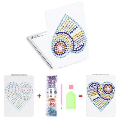 China Modern Butterfly/DIY Diamond Picture Heart-Shaped Special Shaped Mirror for Women Girls Makeup Mirror Mini Embroidery Ultra-thin Cross for sale