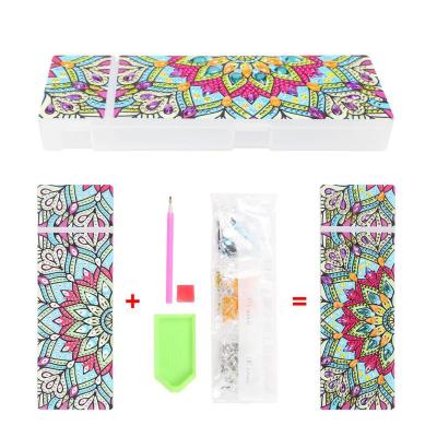 China DIY Modern Mandala Shape Diamond Stationery Storage Box Pen Holder Storage Box Kids Diamond Painting Painting for sale