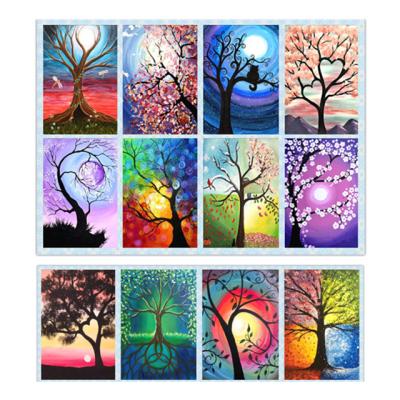 China New Modern Wall Art Canvas Printed Wall Art Wholesale 5D Diamond Painting DIY Color Tree for sale