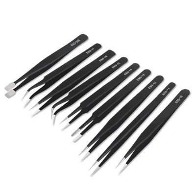 China High Quality ESD Black Finish Tool Steel Magnetic Stainless Outdoor Electronic Plastic ESD Twzzers Assembly Factory Eco-Friendly for sale