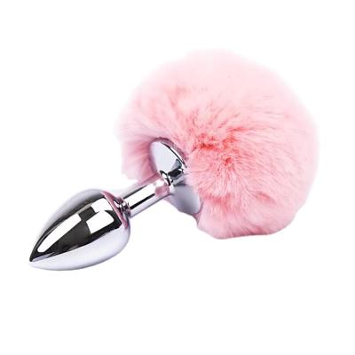 China Real high level of touch feeling in quality set cat tail metal fur vibrating anal plug for male for sale