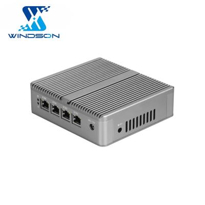 China 126*136*40mm barebone pfsense firewall router J1900/1800/N3540/E3845 PC nano 4 LAN RJ45 1000M LAN industrial fanless server computer for sale