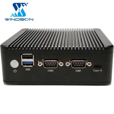 China Industry mini pc j4125 desktop all aluminum thin client router computer fanless industrial pc system unite desks for sale