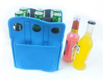 China Waterproof Durable Neoprene Six Bottle Insulated Beer Cooler Bag Water Beverage 6 Carriers Tote Pack for sale