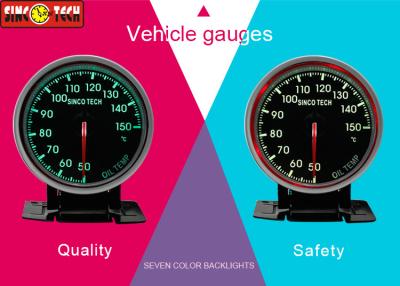 China Rally Car Oil Temp Gauge ABS / Aluminum Material 50 - 150 ℃ With Frame for sale