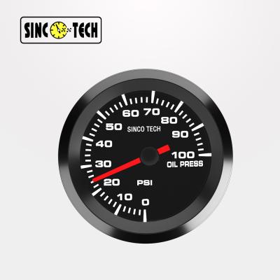 China 638 Sensor White Sinco Tech Dash Electric Oil Pressure Gauge for sale