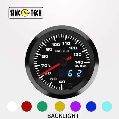 China ABS LCD Display 12v Electronic Oil Temperature Gauge 52MM for sale