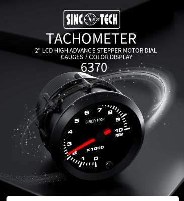 China 6370 Sensor 52mm Digitale Tachometermaat 7 Kleurenstepper Motormaten Te koop