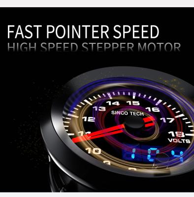 China 52mm 7 Colors Digital Display Car Voltmeter Gauge With Stepper Motor for sale