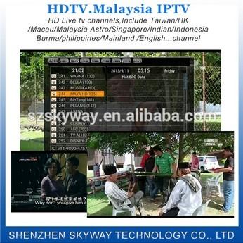 Cina il apk di ip9000 Malesia rappresenta il apk cinese astuto del iptv di astro della Malesia del apk dell'Indonesia Singapore hdtv della scatola di androide TV di IPTV in vendita