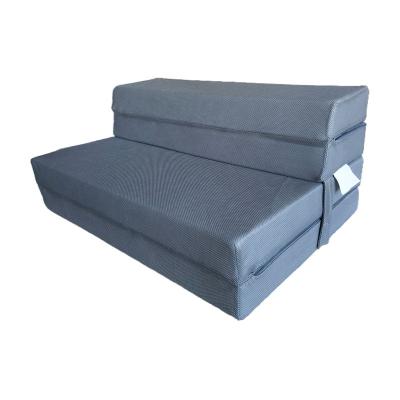 China Foldable 3D Mesh Tri Fold 4 Fold Foldable Memory Foam Sofa Bed Mattress For Rest for sale