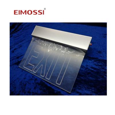 China Engrave Panels Emergency Exit CE Double Faces Guard Clear Transparent Acrylic Green Led Emergency Exit Sign Lamp for sale