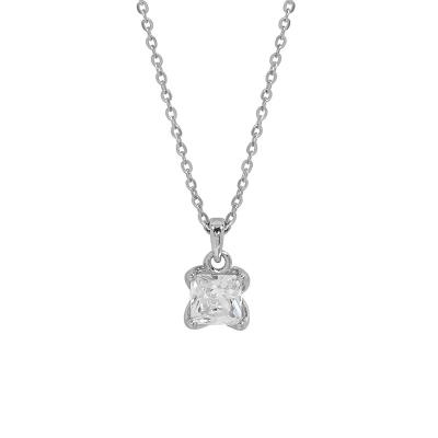 China Classic CLASSIC 925 Sterling Silver Small Charm Necklace for Women Rhodium Gold Plated Cute Zircon Jewelry Gift for sale