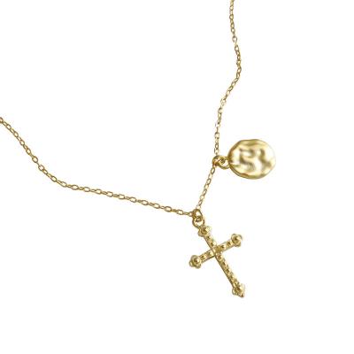 China Sterling Silver Necklace Cross Pendants chic religious for women rhodium gold plated wholesale price jewelry for sale