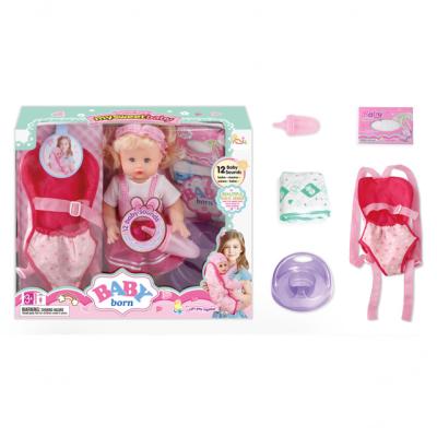 China 13 Inch Silicone Educational Baby - Doll With 12 English IC Sounds For Kids And Children To Play House for sale