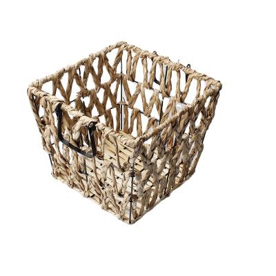 China Hot Selling Natural Water Viable Factory Hyacinth Storage Basket for sale