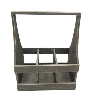 China Sustainable Solid Wood Material Customized Wooden Beer Basket for sale