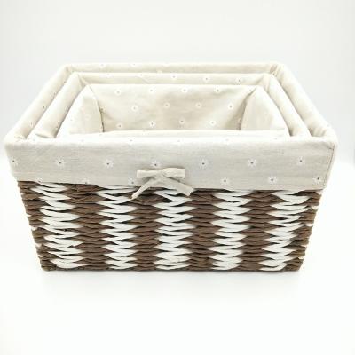 China China Wholesale Color Paper Rope Basket Suppliers Handwoven Storage Basket for sale