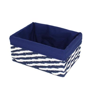 China Viable Snack Toy Storage Basket Trash Bin Box With Handle Style Wholesale Luxury Customized Paper Rope Wire Frame Large Basket for sale