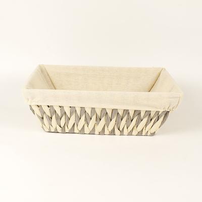 China 2 Colors Viable Wholesale Handmade Basket For Gifts Storage Handmade Basket With Window Handle With Lining for sale