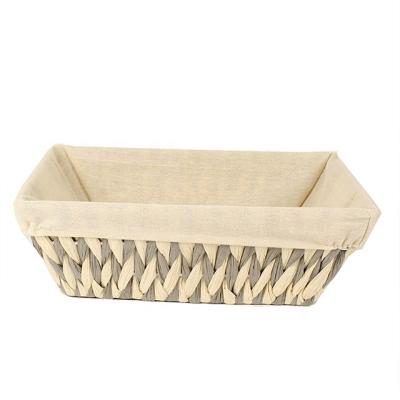 China Small woven basket life woven basket manual paper rope layout minimalist freestanding basket with liner home decoration storage box for sale