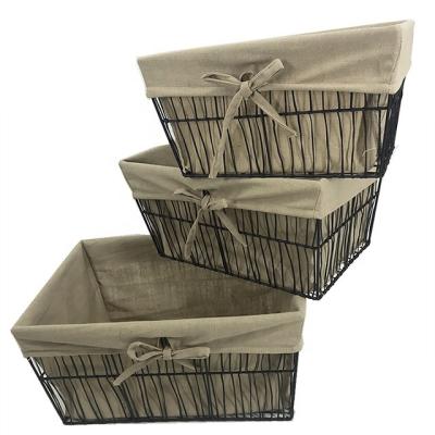 China Hot-selling Various Styles Minimalist Metal Multifunction Storage Basket Wrought Iron Baskets for sale