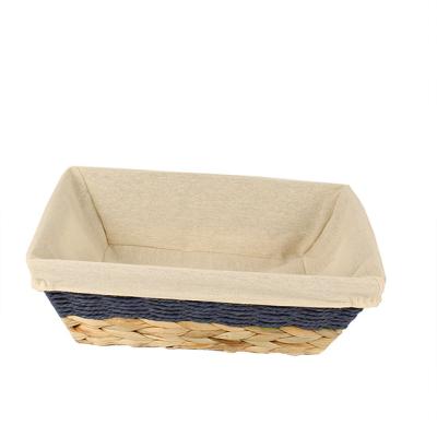 China China Two Color Water Hyacinth Laundry Basket Living Room Detachable Liner Finishing Decoration for sale