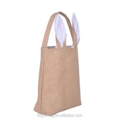 China Eco-friendly jute bag. Easter Single Tote Burlap White Unisex 1 Pc/opp Bag Cotton 1-2 Days Highking SGS, GOTS...NC Processed; ZHE HK-T16 10pcs for sale