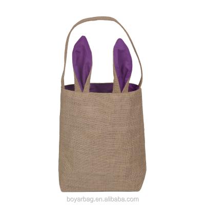 China Eco-Friendly Color Easter Burlap Bunny Bag. New Simple Easter Tote Burlap Jute Bag. 1 Pc/opp Bag Unisex 1-2 Days Highking Cotton Handled for sale