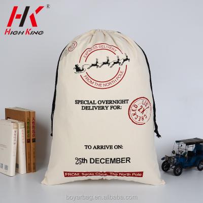 China 2017 Wholesale Eco-Friendly Quality Drawstring Christmas Cotton Bags Bag. for sale