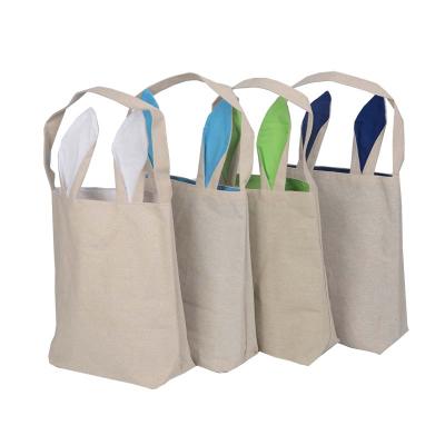 China Eco Friendly Eater Bunny Ear Kids Handmade DIY Canvas Tote Bag With Single Handle for sale