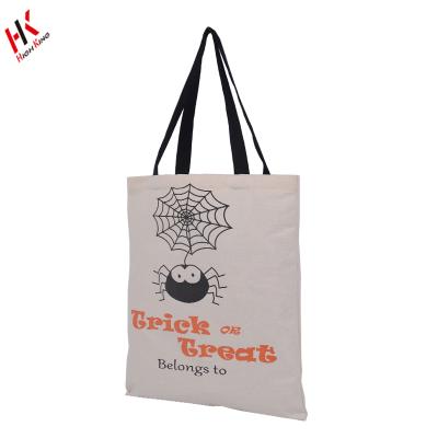 China Trick Or Treat 2017 Eco-Friendly Halloween Party Holiday Tote Cotton Bag With Logo for sale