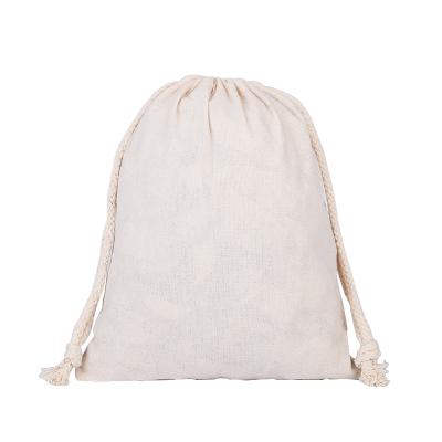 China White 100% Eco Friendly Cotton Eco Friendly No Printing Gift Pouch Muslin Bag Small Drawstring Bag for sale