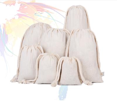 China Recyclable Sling Printing Drawstring Empty Bags Cotton Eco - Friendly Wholesale for sale