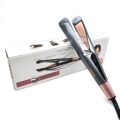 China Unique 2 in 1 Hair Straightener with Teeth Men Hair Curler Professional Mini Portable Hair Straightener Twist for sale