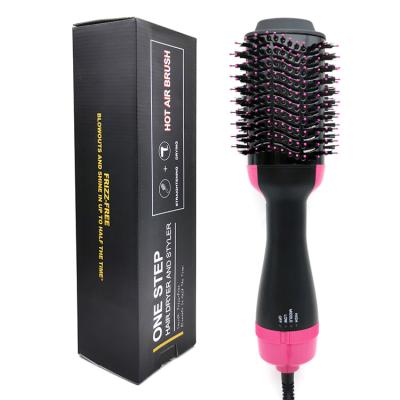 China Ionic Hot Airbrush Styler One Step Hair Styler Hair Dryer Volumizer 2 in-1 Negative Ion Hair Straightener for sale