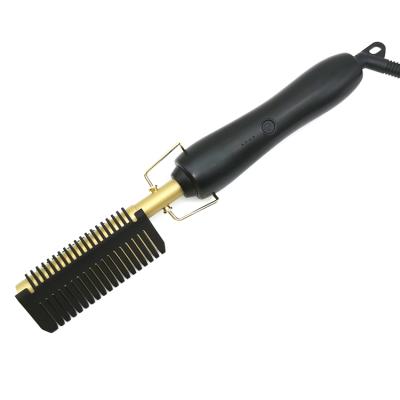 China Home High Heat 450F Ceramic Press Comb Hair Straightener Pressing Electric Hot Comb for sale