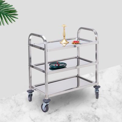 China Contemporary 2 Layer 3 Shelf Restaurant Coffee Serving Carts And Carts Push Food Trolley Serving Supply Cart for sale