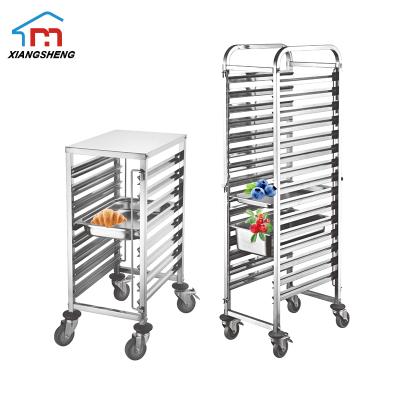 China Restaurnts Stainless Steel Bakery Mobile Food Stand Cooling Cart 16 Layers Trolley Bakery Tray Tray for sale