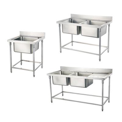 China Stylish Commercial Stainless Steel Restaurant Kitchen Outdoor High Standard Sink Table for sale