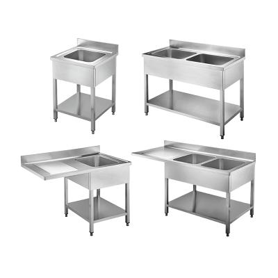 China Best Quality Stylish Commercial Stainless Steel Fish Cleaning Kitchen With Sink Worktable for sale