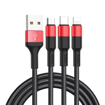 China High Quality MP3/MP4 Player HOCO X26 USB Fast Charging Type C 2.0 Data Cable 3 in 1 USB Charging Cable for sale