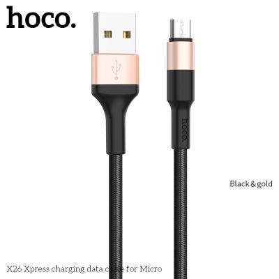 China 2018 convenient quick charging hoco X26 cable micro 1M fast charging data for sale