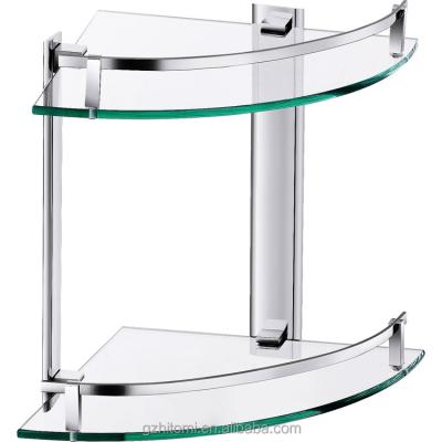 China Commercial sanitary fitting wall mounted glass shelf, bathroom shelf, corner shelf for sale