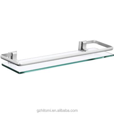 China Warehouse Rack Aluminum Tempered Glass Bathroom Shelf for sale