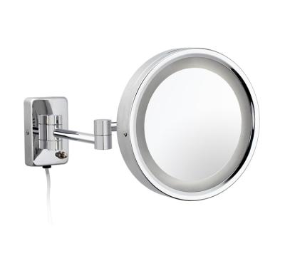 China Double Sided Magnifying 2-Face Bathroom Makeup Mirror Wall Mounted With Lighting for sale