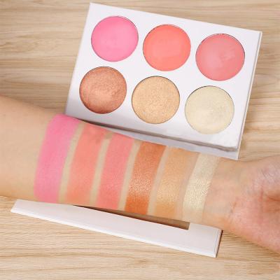 China Sunscreen 6 Colors Makeup Blush Palette Custom Your Owm Blush Cream Blusher Palette Private Label for sale